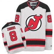 Reebok New Jersey Devils 8 Men's Dainius Zubrus White Authentic Away NHL Jersey