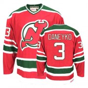 CCM New Throwback NHL Jersey Devils 3 Men's Ken Daneyko Red/Green Authentic Team Classic Throwback NHL Jersey