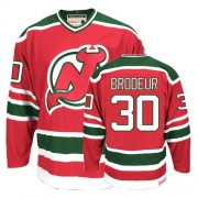 CCM New Throwback NHL Jersey Devils 30 Men's Martin Brodeur Red/Green Authentic Team Classic Throwback NHL Jersey